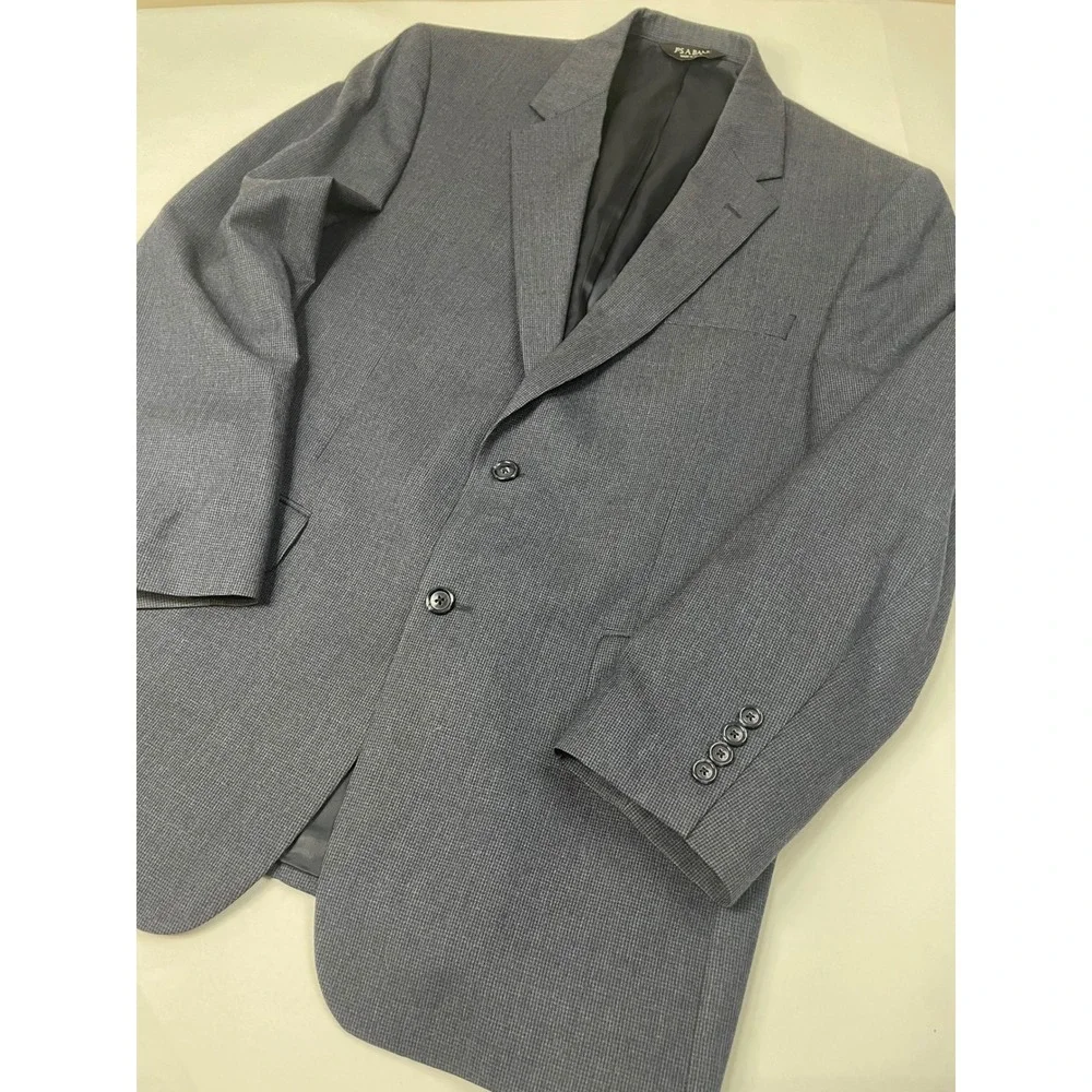 Jos. A‎ Bank Men's Dark Navy Black Wool Blend Sport Coat Blazer Suit Jacket 42R